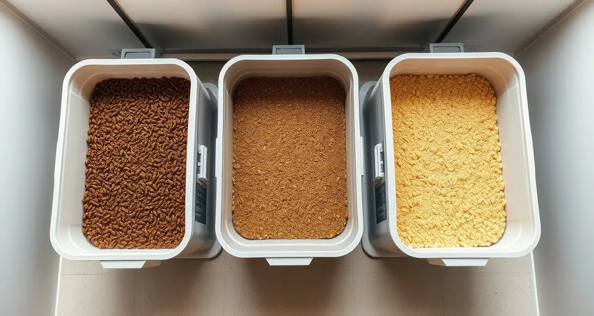 Professional cricket farming bin designs and specifications Three commercial cricket farm bins showing drainage, ventilation, and design features for optimal insect protein production