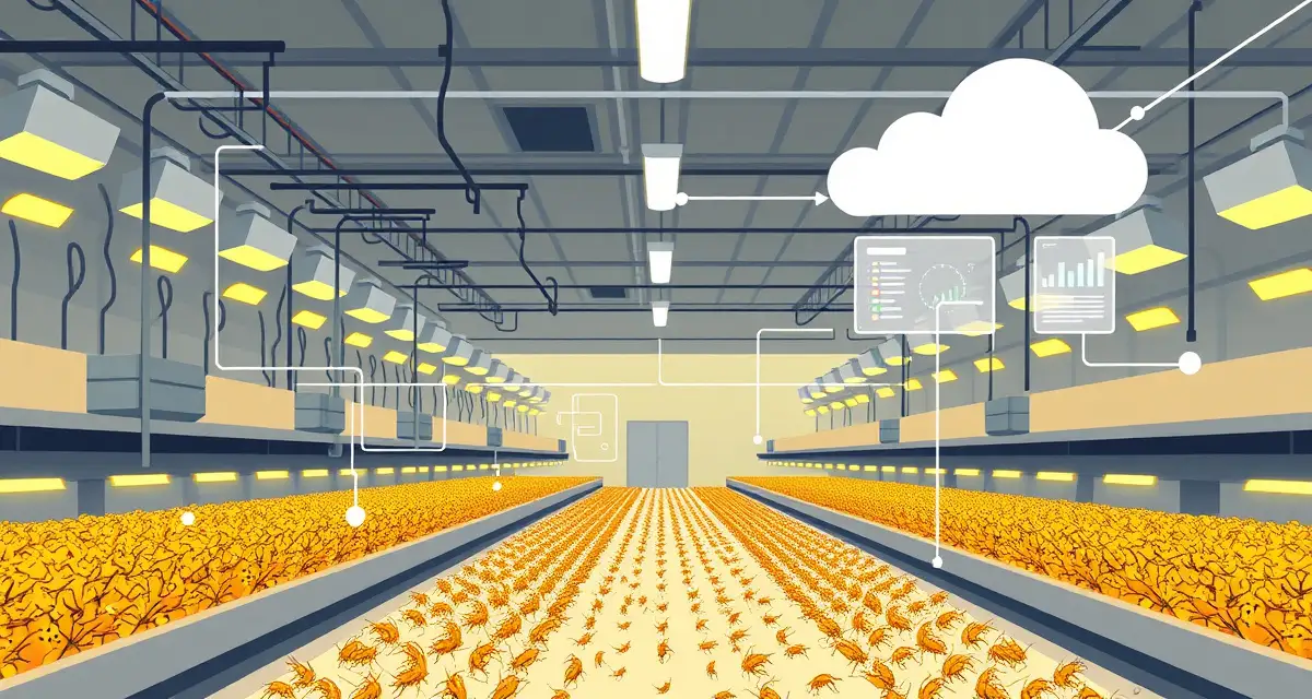 API Integration for Cricket Farming Operations Cricket farm API documentation interface showing RESTful endpoints and data integration with farm management systems for insect protein operations.