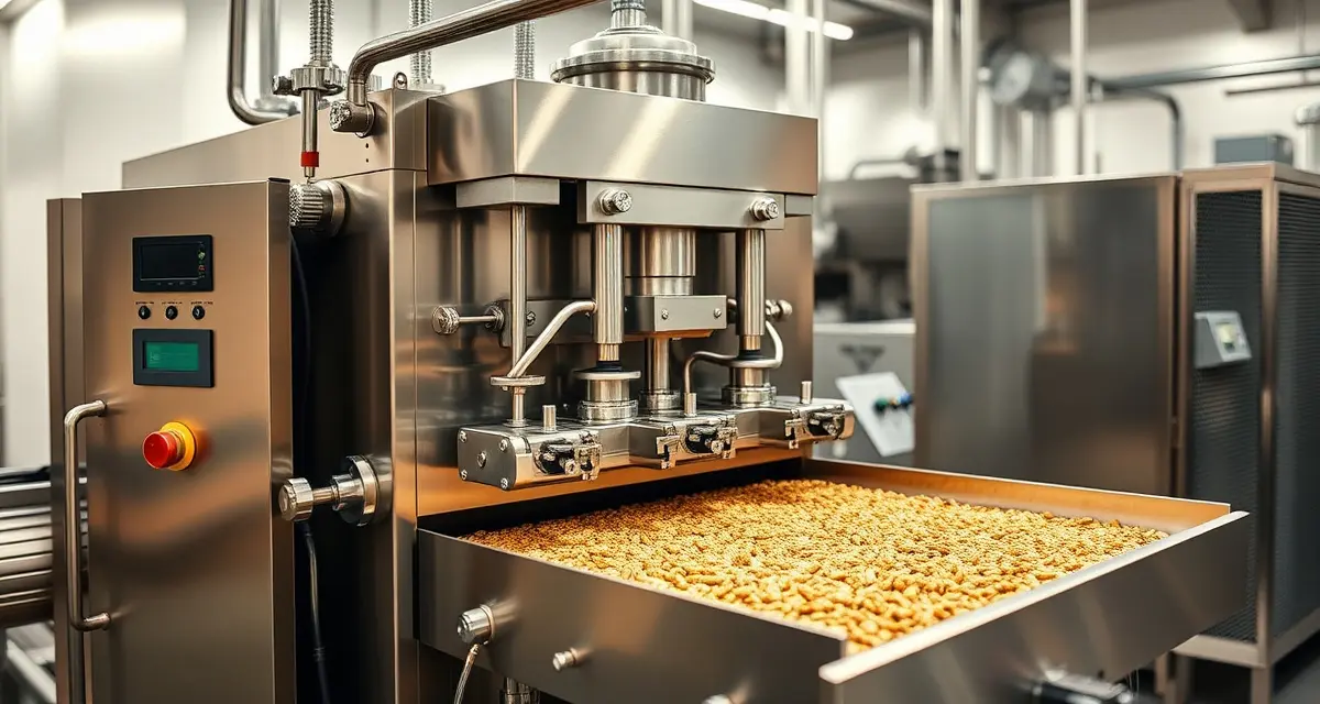 Cold-press machinery for cricket protein extraction Industrial cold-press extraction equipment for cricket farming operations processing dried insects for protein oil production