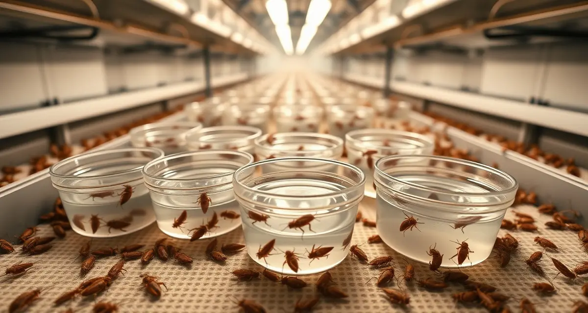 Advanced water delivery solutions for cricket farm operations Proper hydration system setup in cricket farming bins preventing drowning with gel water dishes and moisture-wicking materials
