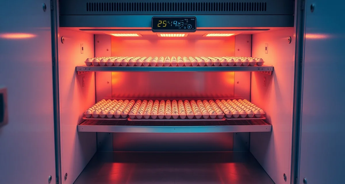 Professional cricket egg incubation chamber for farming operations Dedicated cricket farm incubation chamber with temperature control systems and egg trays for optimal Acheta domesticus hatch rates.