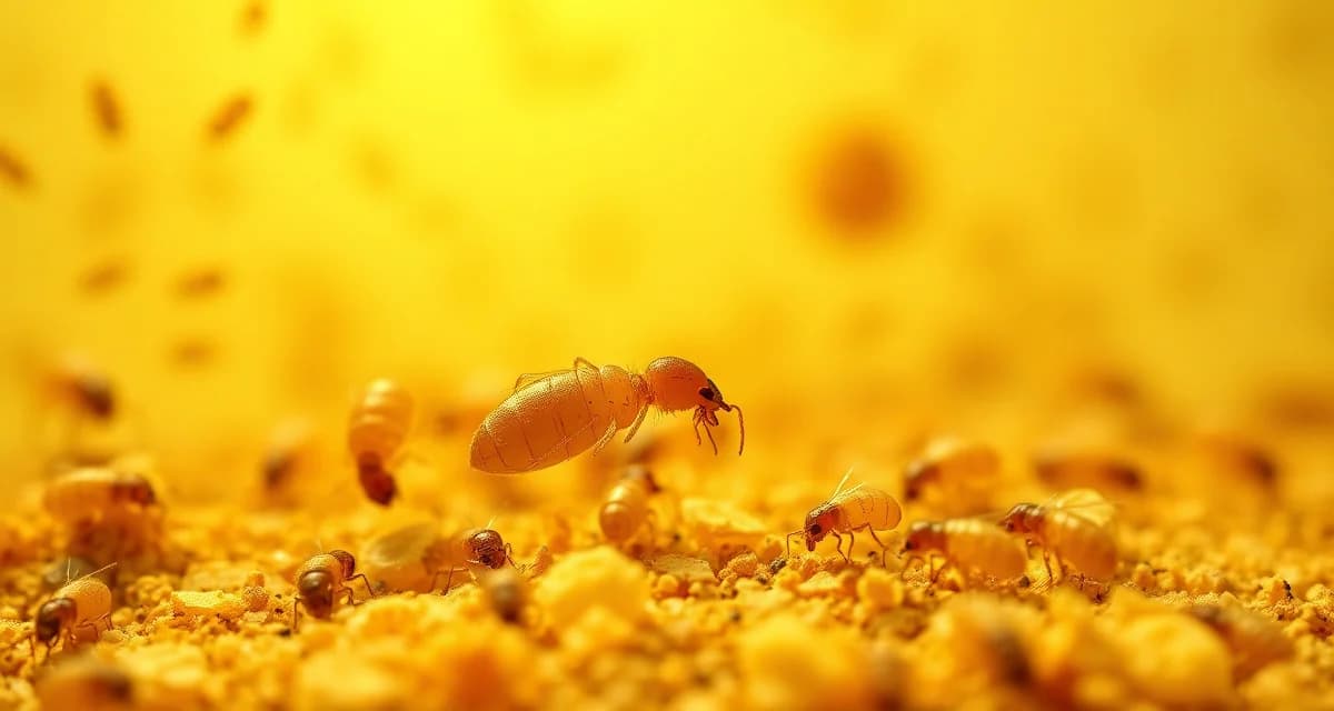 Hypopus mite pest control in cricket farming operations Close-up view of hypopus mites on cricket farm surface showing pest outbreak requiring immediate containment and sanitization procedures