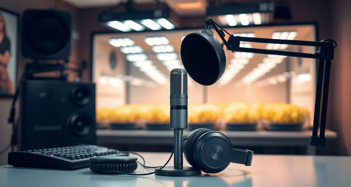 Podcast marketing strategy for cricket farm operations Professional podcast studio setup for cricket farming business marketing and guest appearances strategy