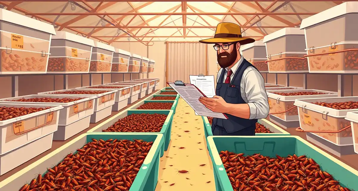 Sales tax compliance guide for cricket farming operations Cricket farm operator reviewing sales tax documentation for live crickets and cricket flour products by state regulations