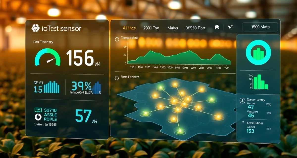CricketOps IoT sensor dashboard interface Cricket farm sensor integration dashboard displaying real-time temperature, humidity, and IoT device connectivity metrics for automated farming operations.