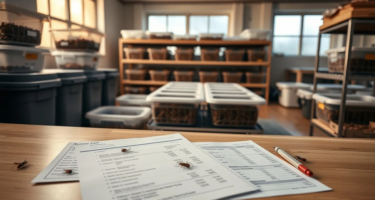 Tax deduction strategies for cricket farming businesses Cricket farm tax deductions resources showing farming operation setup with documentation and accounting materials for agricultural business expenses