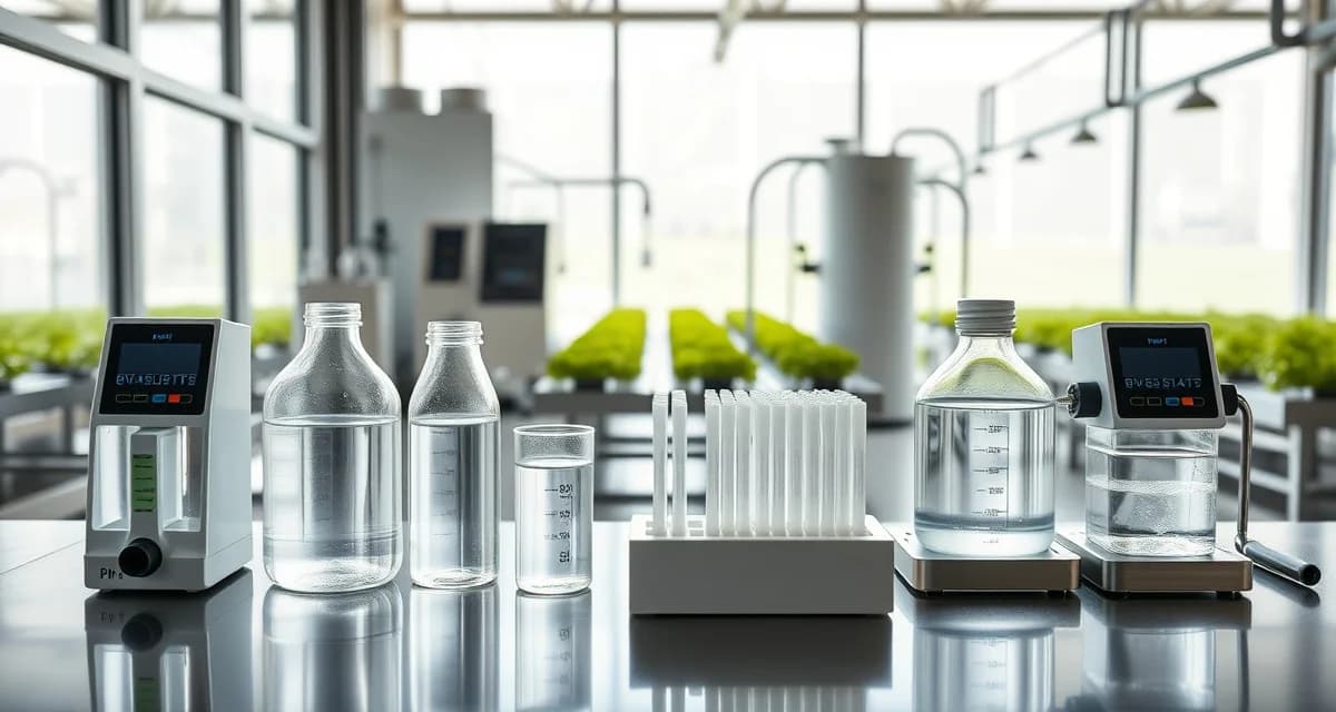 Professional water testing setup for cricket farming operations Water quality testing equipment and samples for cricket farm hydration systems to prevent pathogenic contamination.