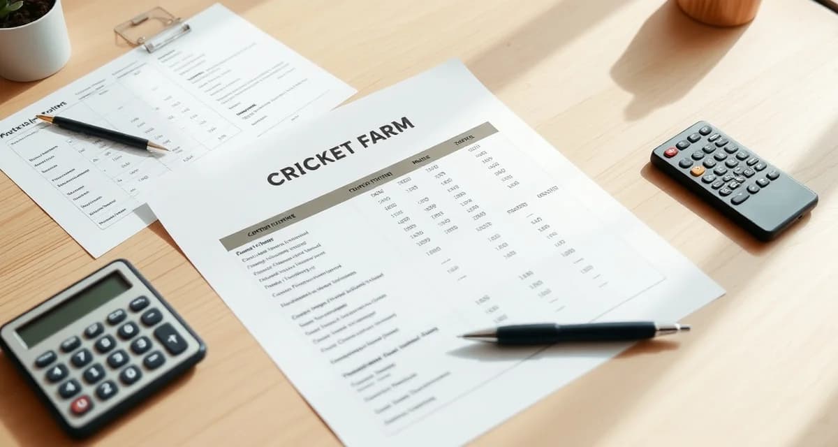 Price list structure for cricket farming operations Professional cricket farm wholesale price list template showing structured pricing for feeder crickets and cricket flour products with volume discounts.