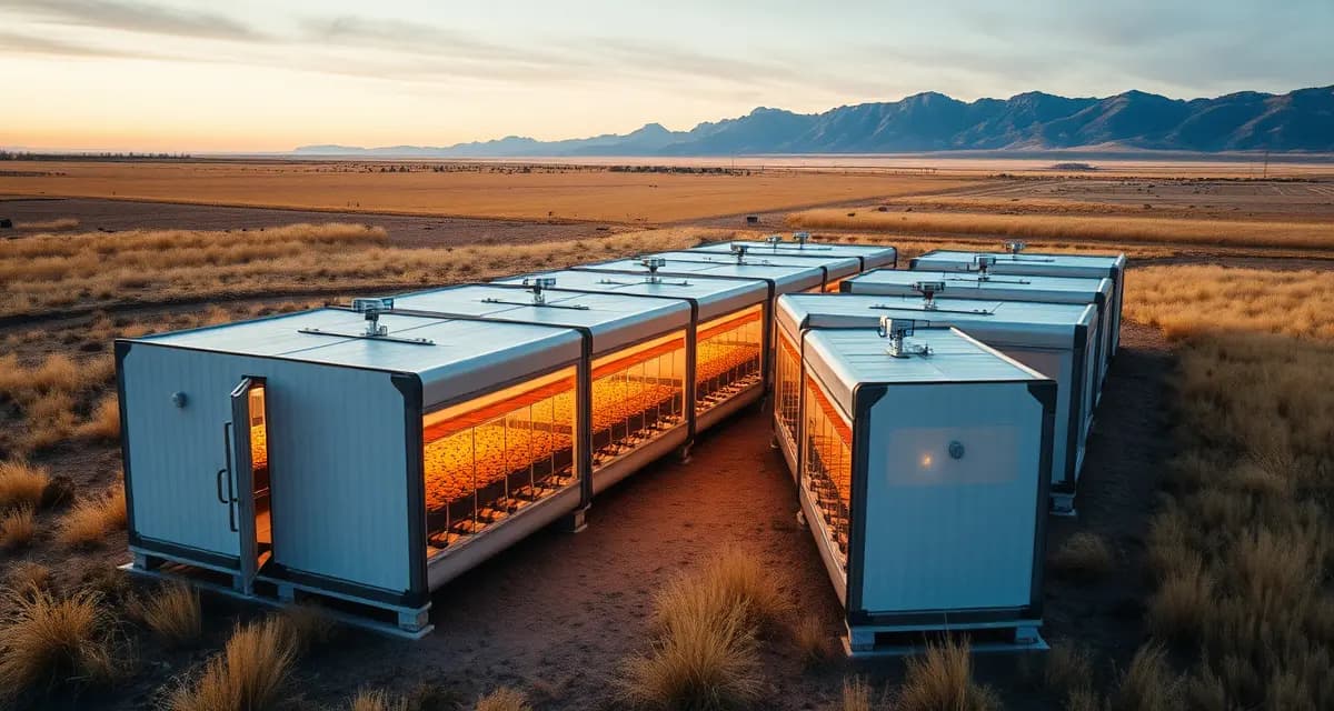 Wyoming cricket farming operation with environmental management systems Modern cricket farming facility in Wyoming with climate control systems managing cold, dry high-altitude conditions for insect protein production