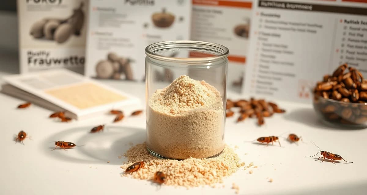 Defatted cricket flour extends shelf life to 24 months Cricket flour fat content comparison showing full-fat versus defatted cricket flour samples with shelf life duration indicators.