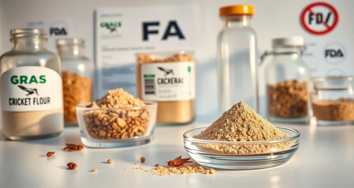 FDA GRAS determination requirements for cricket flour Cricket flour GRAS regulatory status documentation and compliance materials for insect protein production businesses
