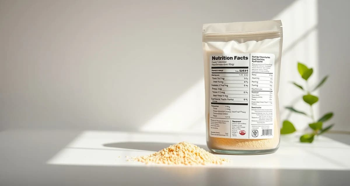 Compliant cricket flour product label example Cricket flour in packaging displaying FDA-required labeling elements including ingredients, nutrition facts, and allergen warnings for insect protein products.