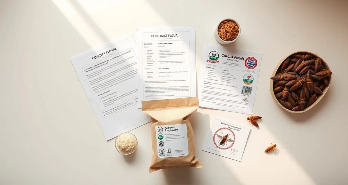 Pre-market regulatory requirements for cricket protein products Cricket flour product launch compliance checklist with allergen labeling and food safety documentation for insect protein brands