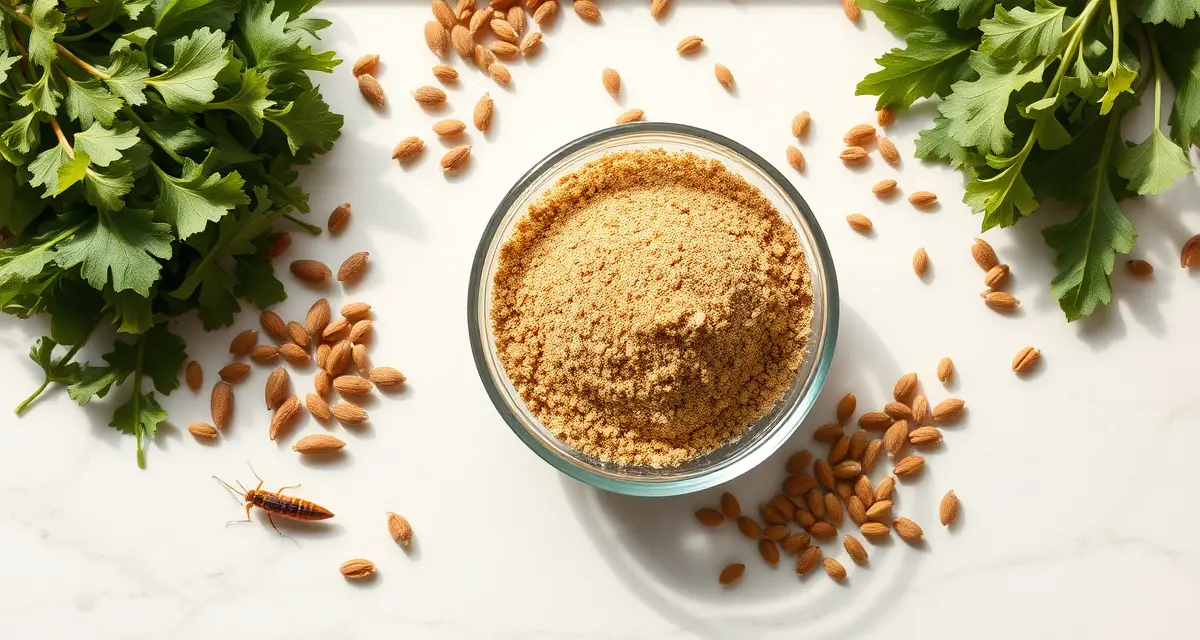 Cricket flour nutritional micronutrient composition and health benefits Cricket flour micronutrient profile showing iron, B12, zinc and other essential nutrients for protein production and nutrition