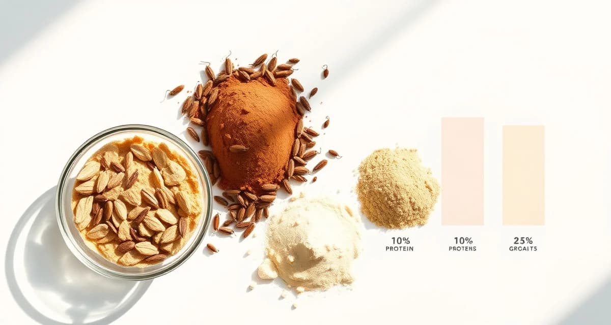 Cricket flour protein content analysis for health food retailers Cricket flour protein comparison showing nutritional data for health food market positioning and conversion optimization