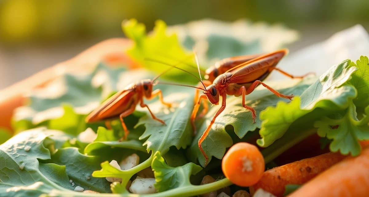 Gut-loading preparation for feeder crickets Feeder crickets on calcium-rich vegetables and gut-loading ingredients for optimal reptile nutrition