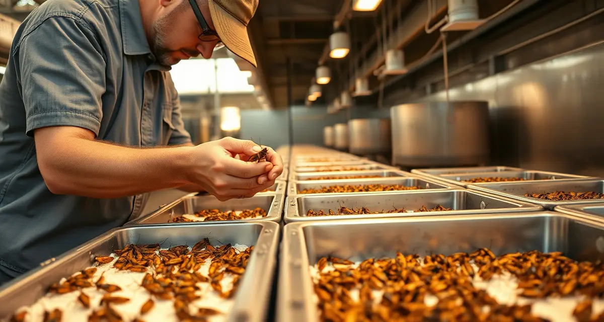 Optimizing Cricket Harvest Timing for Maximum Yield Cricket harvest planning setup showing batch monitoring and freezing preparation in professional farming operation