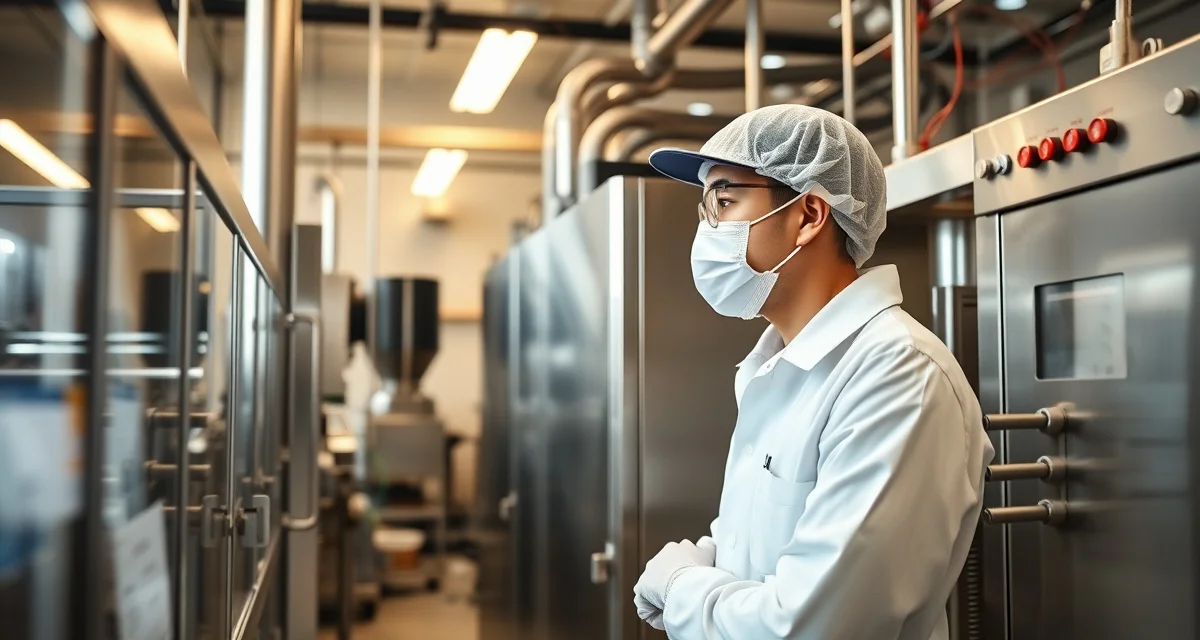 Cricket flour production biological safety protocols Biological hazard control systems in cricket farming facility with HACCP-certified processing equipment and contamination prevention measures