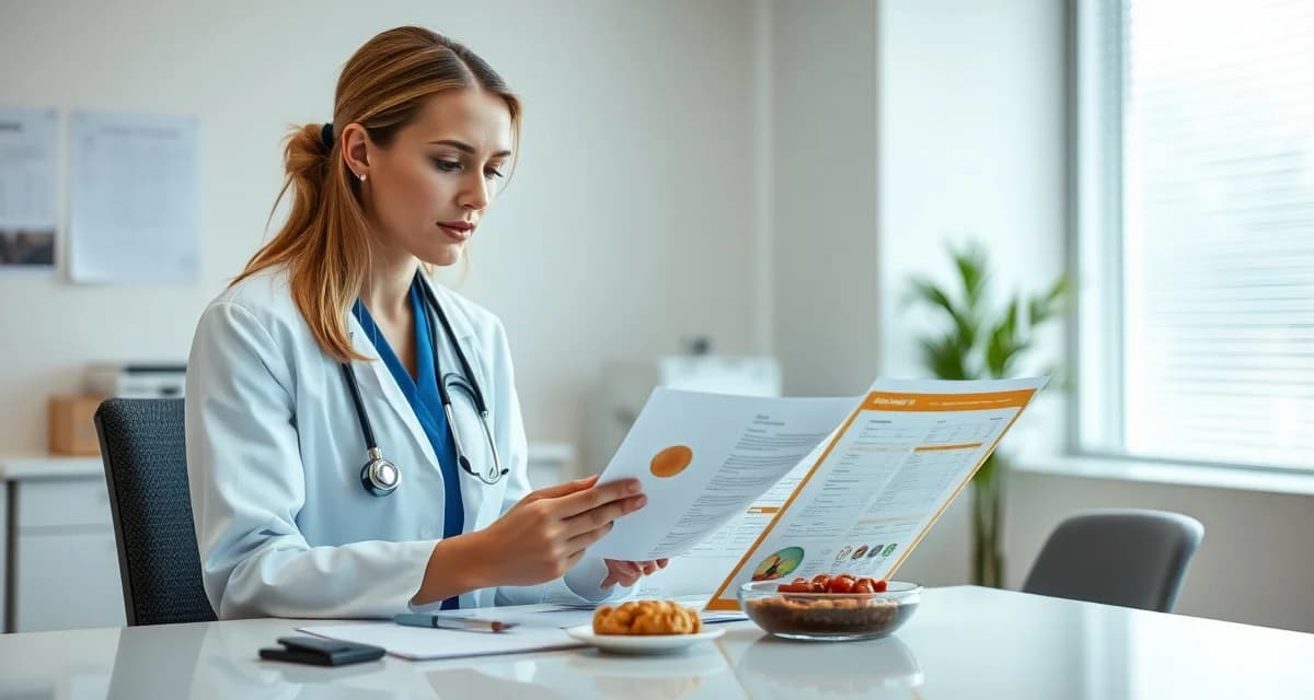 Hospital nutrition professional evaluating cricket protein for patient meals Clinical dietitian reviewing cricket protein nutritional documentation for hospital foodservice meal planning and patient nutrition programs