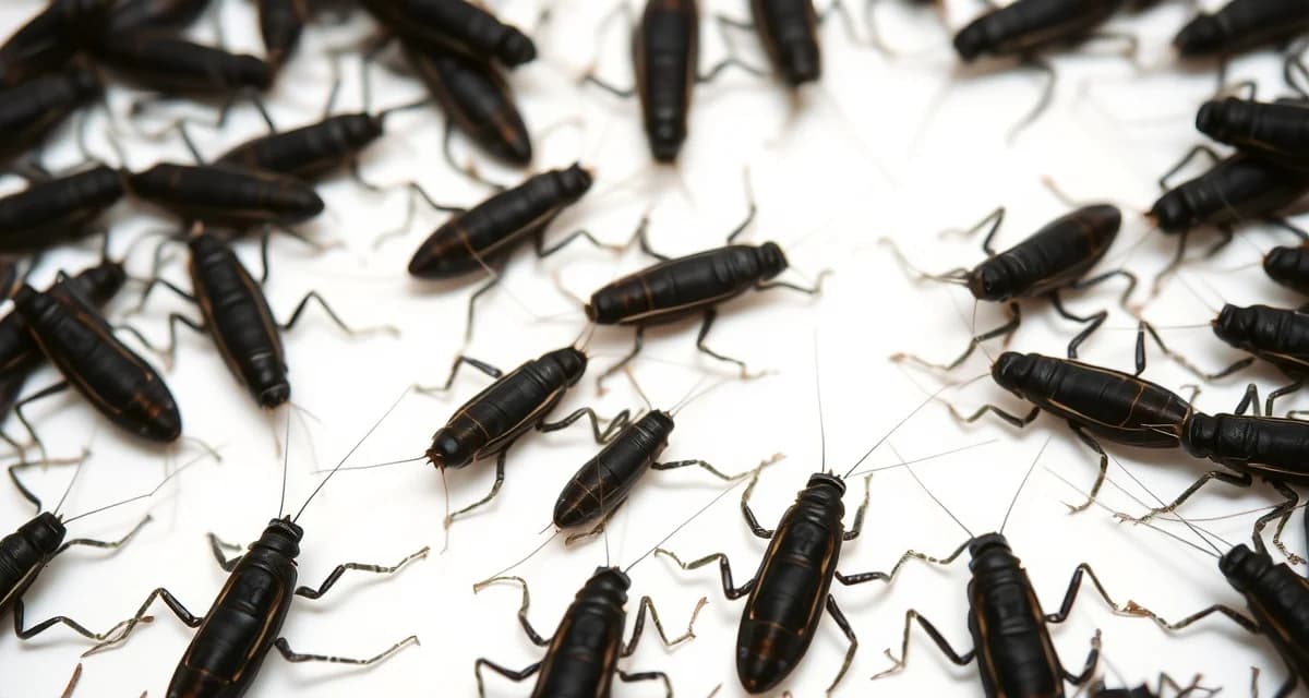 Farm-raised black crickets for professional reptile feeding operations Black Gryllus Bimaculatus crickets displayed for reptile feeding, showing proper size grading and farm-raised quality for pet nutrition