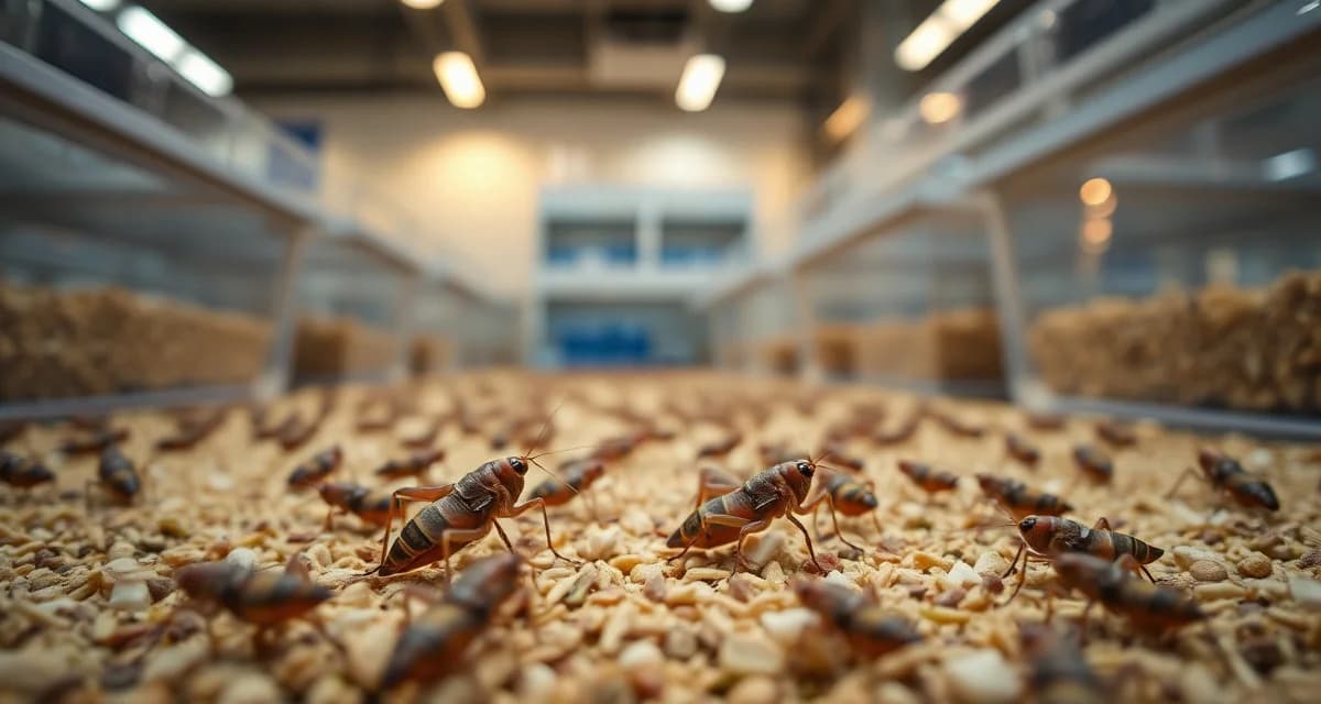 EU-approved cricket farming for sustainable protein Mediterranean house crickets (Gryllus bimaculatus) in controlled farming environment for sustainable insect protein production
