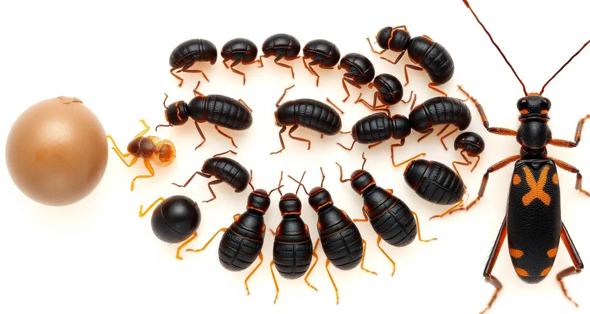 Black cricket lifecycle progression guide Gryllus bimaculatus lifecycle stages from egg through adult development, showing black cricket growth progression for farming operations.