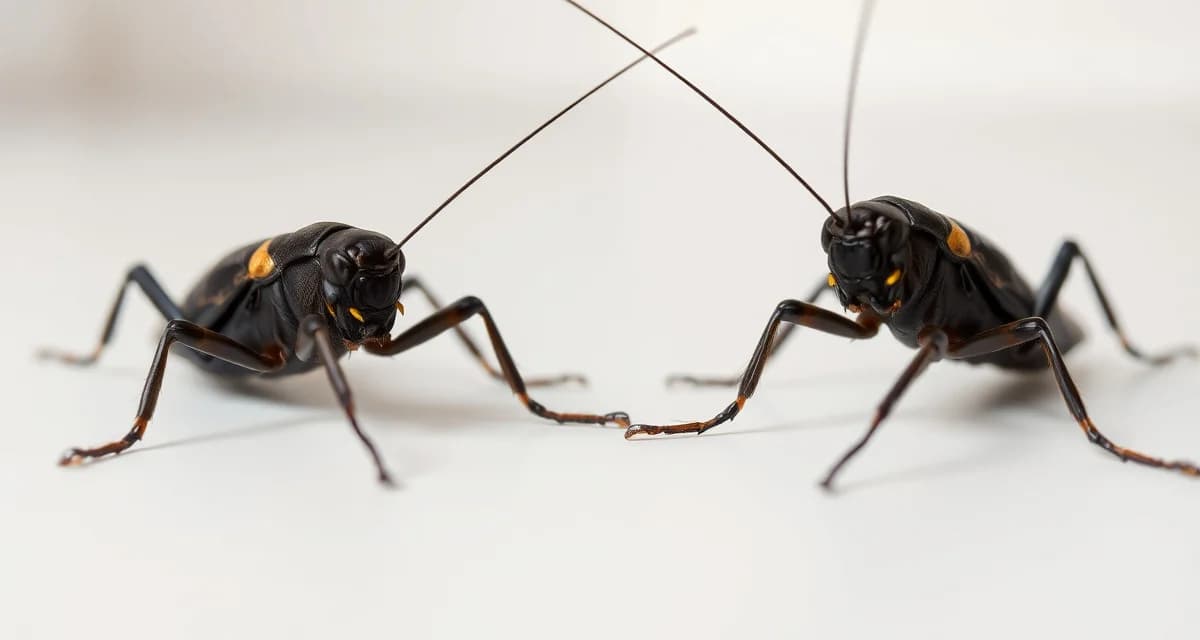 Species comparison for cricket farming operations Black crickets (Gryllus bimaculatus) compared to house crickets, showing the species differences used in reptile feeder markets.