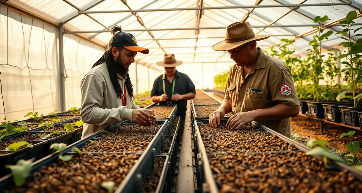 Cricket farming empowers indigenous food sovereignty Indigenous community members managing a sustainable cricket farming operation focused on food sovereignty and protein production.