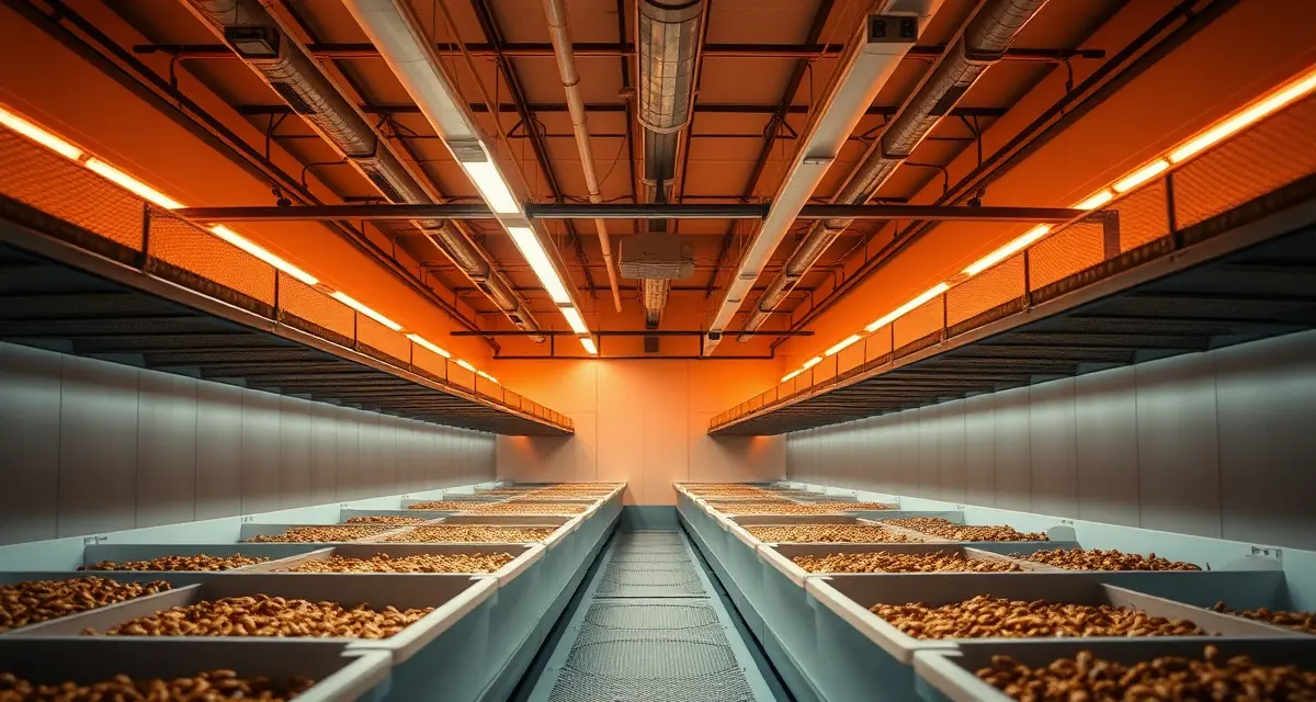 Indoor cricket farm setup for Montana's extreme climate Montana cricket farming facility with insulated infrastructure and climate control systems for cold weather production