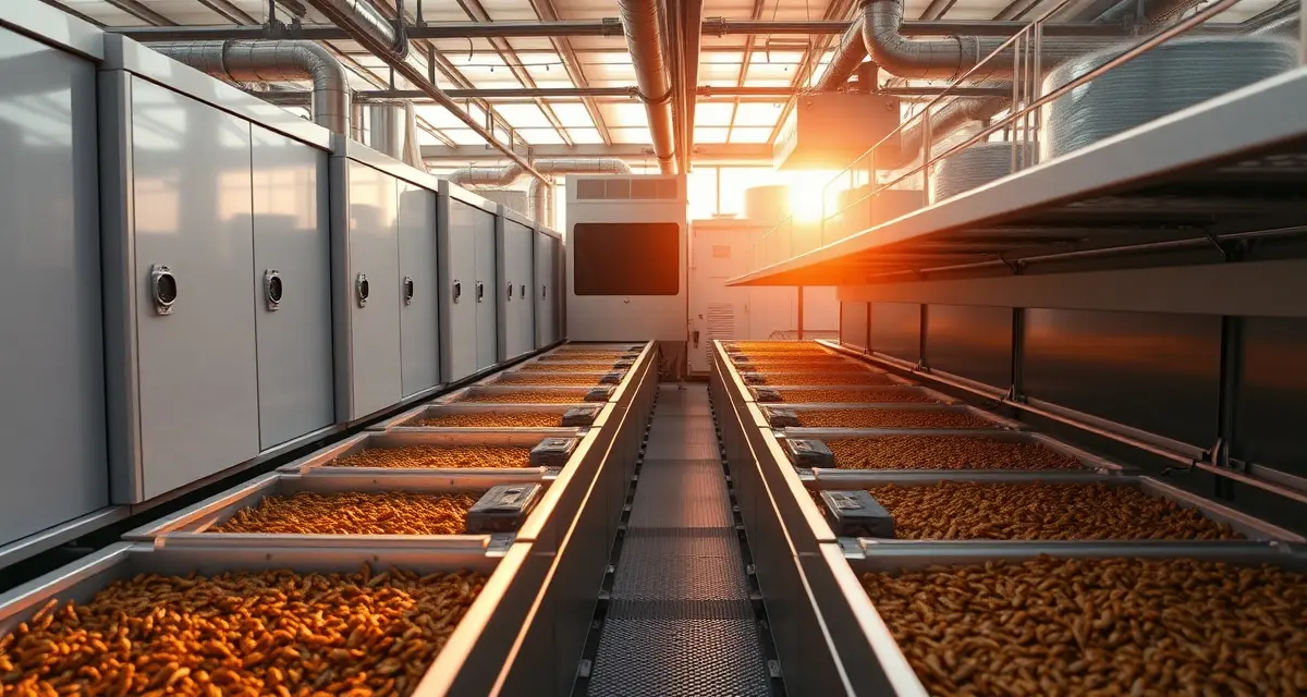 Nevada cricket farm cooling infrastructure Industrial cricket farming facility in Nevada with advanced cooling systems designed for desert climate conditions